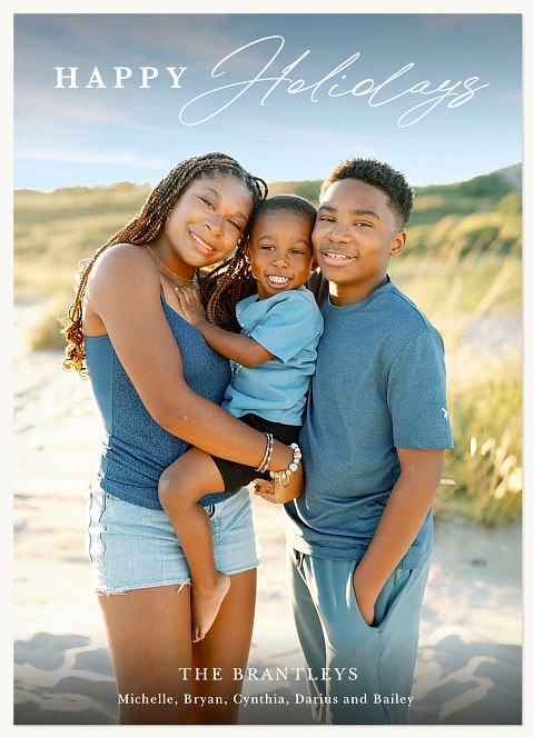 Airy Script Personalized Holiday Cards