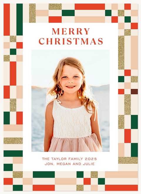 Bright Border Personalized Holiday Cards