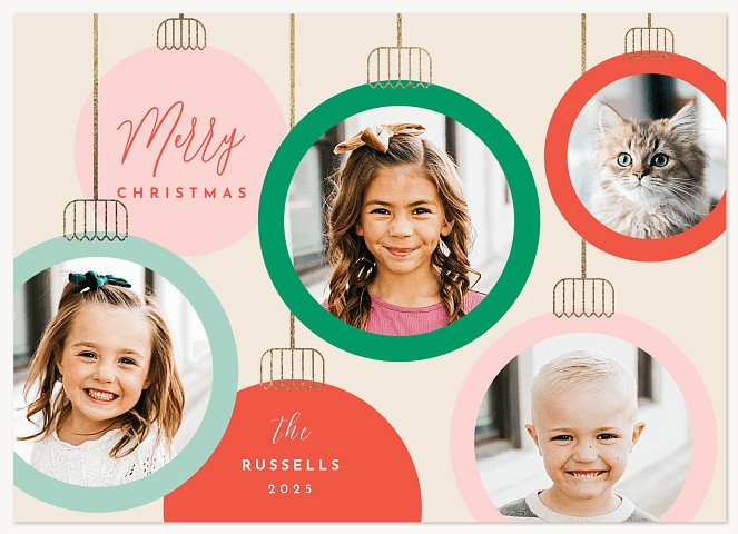 Mod Bulbs Personalized Holiday Cards