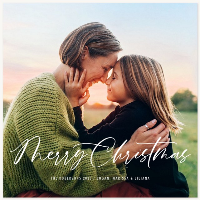 Dancing Script Personalized Holiday Cards