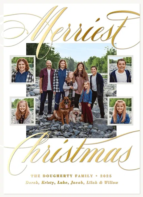 Shimmering Swirls Personalized Holiday Cards