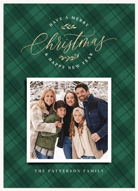 Polaroid and Plaid Personalized Holiday Cards