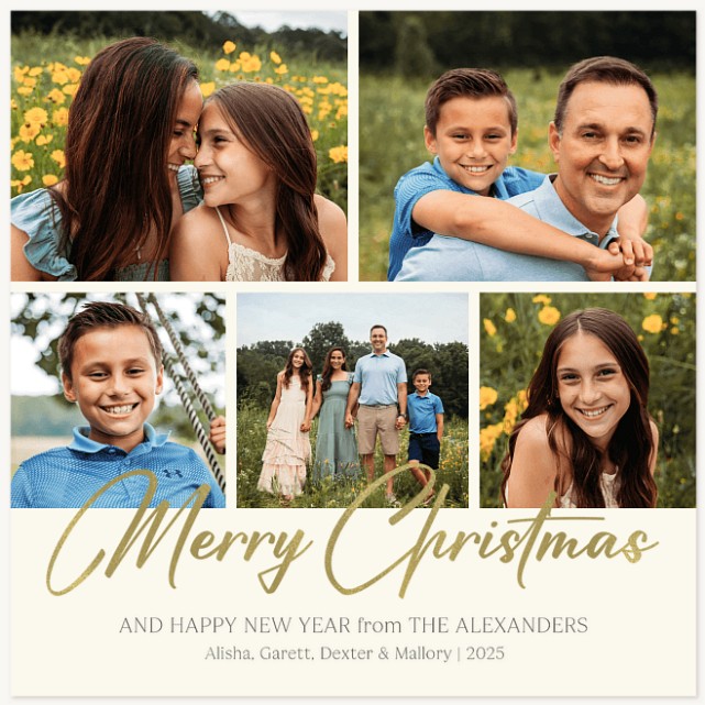 Simple Collage Personalized Holiday Cards