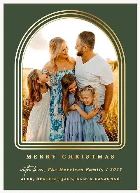 Gilded Arch Personalized Holiday Cards