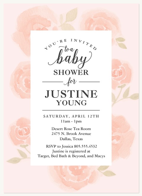 Vintage Roses Baby Shower Invites