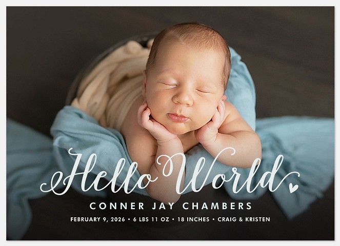 Charming Hello Baby Birth Announcements