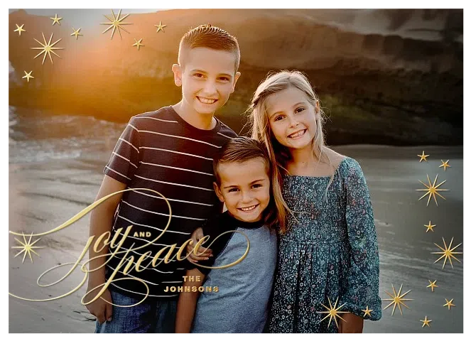 Gleaming Stars Personalized Holiday Cards