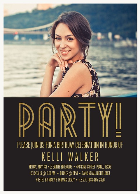 Deco Bash Adult Birthday Party Invitations