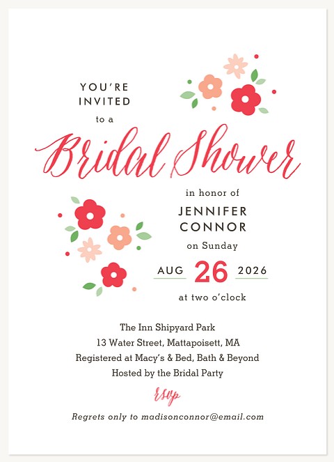 Ditsy Floral Bridal Shower Invitations
