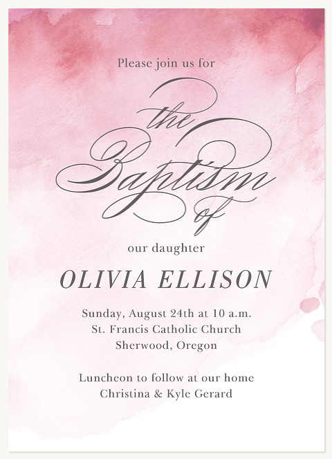 Ocean Script Baptisms & Christening Invitations
