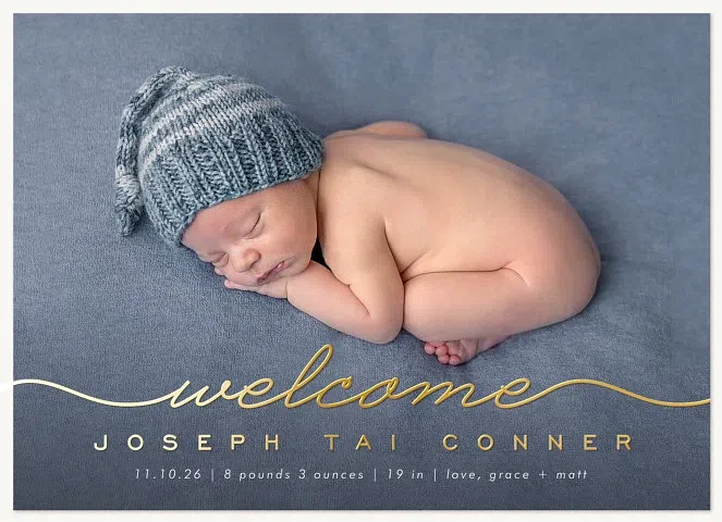 Precious Welcome Boy Baby Announcements
