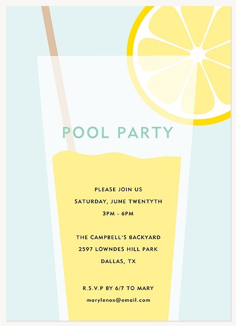 Lemon Squeeze Summer Party Invitations