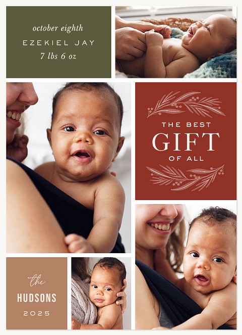 Baby Blocks Personalized Holiday Cards