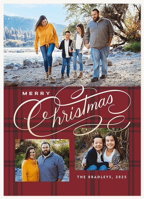 Charming Flannel Personalized Holiday Cards