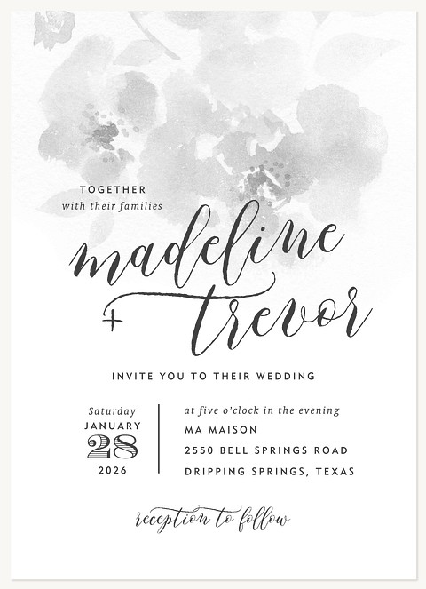 Floral Imprint Wedding Invitations