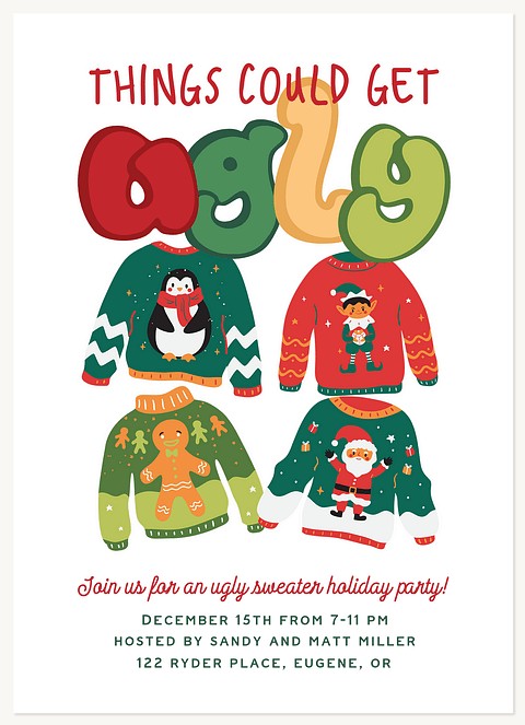Get Ugly Holiday Party Invitations