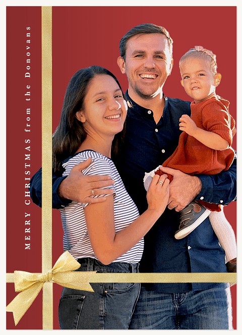 Ribbon & Bow Personalized Holiday Cards