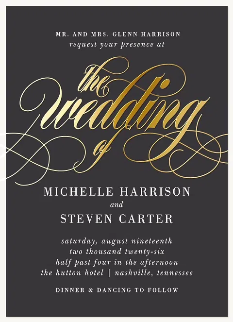 Gilded Luxury Wedding Invitations