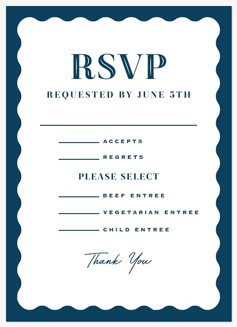 Wavy Frame Wedding RSVP Cards