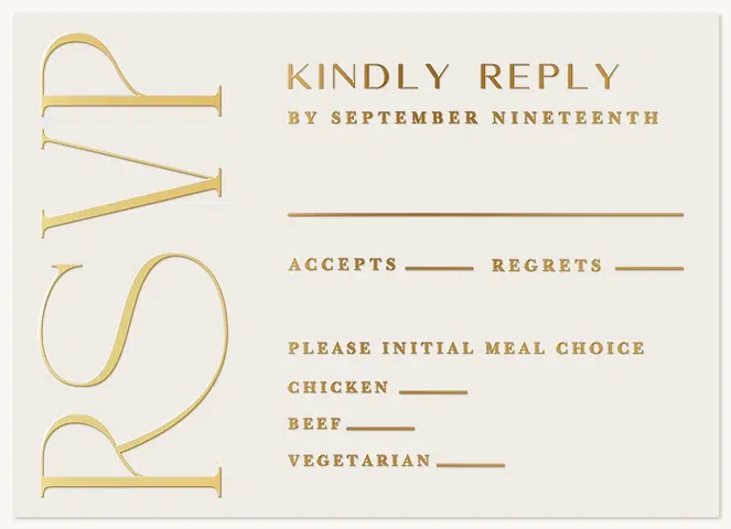 Elegant Greeting Wedding RSVP Cards
