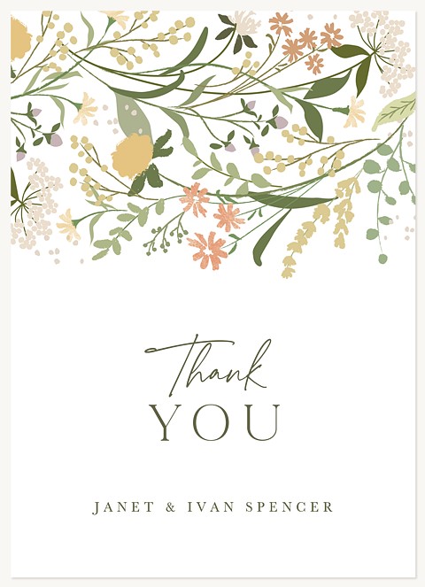 Side Florals Thank You Cards 