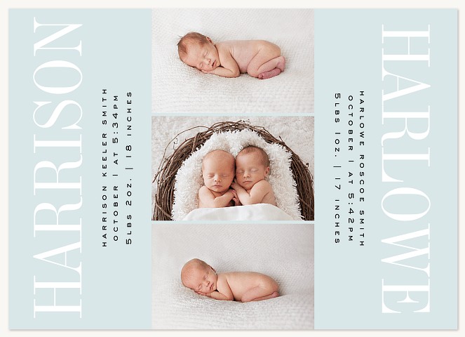 Seeing Double Twin Birth Announcements