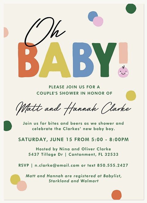 Oh Baby! Baby Shower Invites