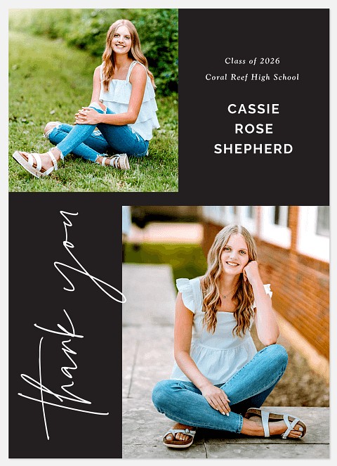 Upward Script Thank You Cards 