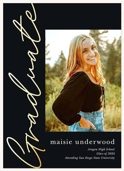 Angled Script Graduation Cards