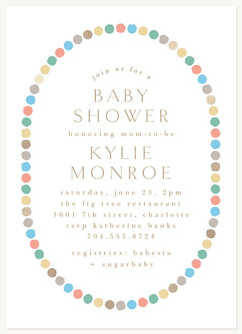 Beaded Frame Baby Shower Invites