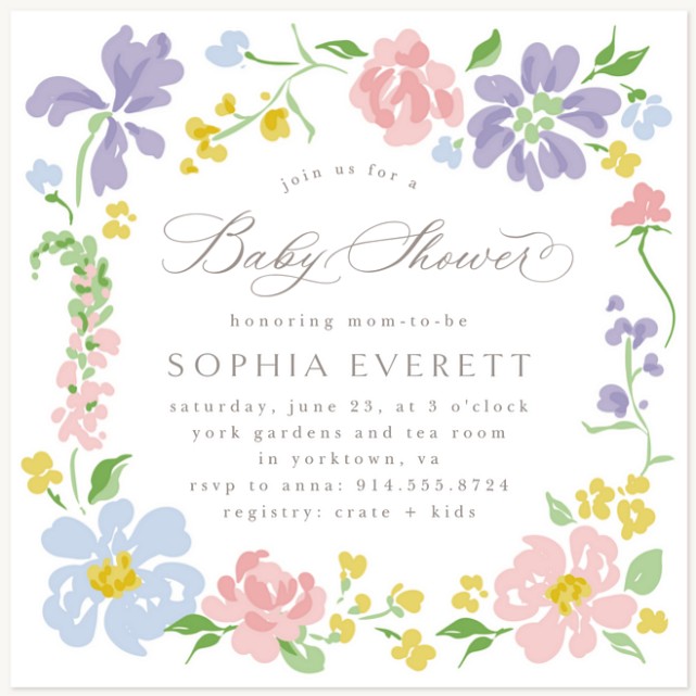 Sweet Flora Baby Shower Invites