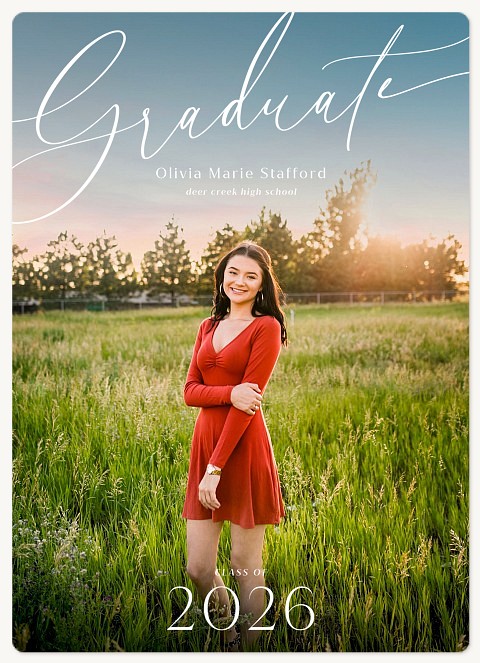 Beautiful Script Graduation Cards