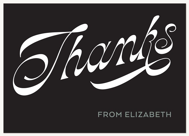 Retro Script Thank You Cards 