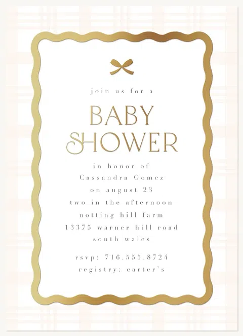 Preppy Chic Baby Shower Invites