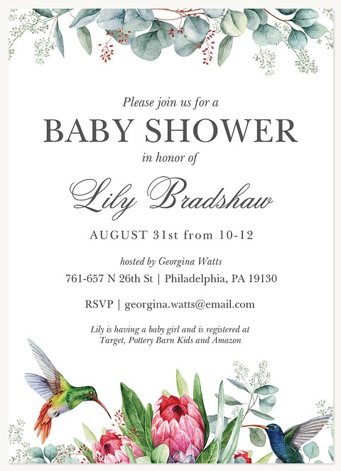 Bloom & Flutter Baby Shower Invites