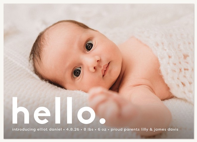 Big Hello Baby Announcements