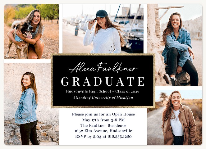 Golden Achievement Graduation Cards