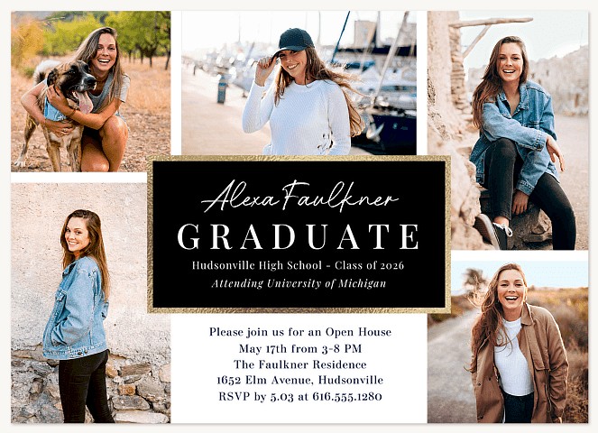 Golden Achievement Graduation Cards