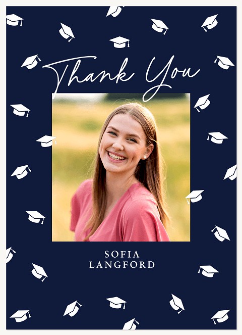 Gold Caps Thanks Thank You Cards 