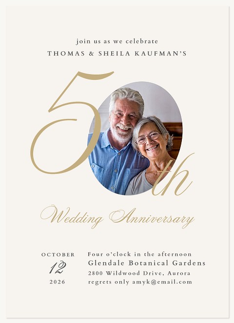 Classic Milestone Wedding Anniversary Invitations