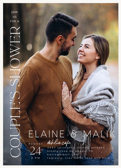 Vertical Shower Bridal Shower Invitations