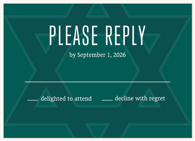 Honored Star Bar Mitzvah RSVP Cards