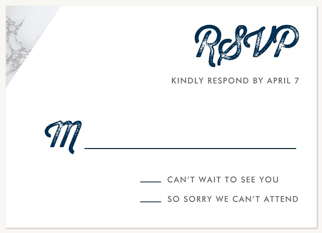 Corner Marble Bar Mitzvah RSVP Cards