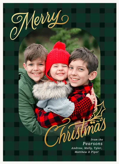 Fanciful Evergreen Personalized Holiday Cards