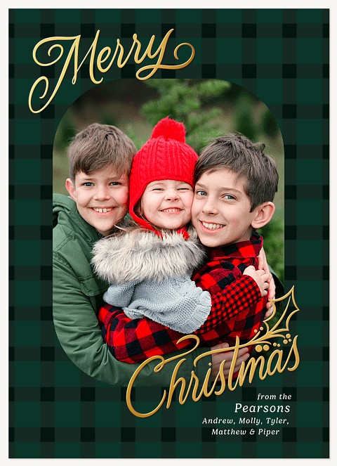 Fanciful Evergreen Personalized Holiday Cards