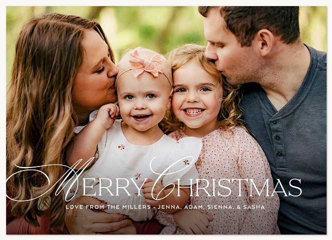 Fancy Script Personalized Holiday Cards