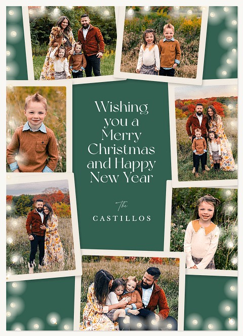 Glowing Border Personalized Holiday Cards