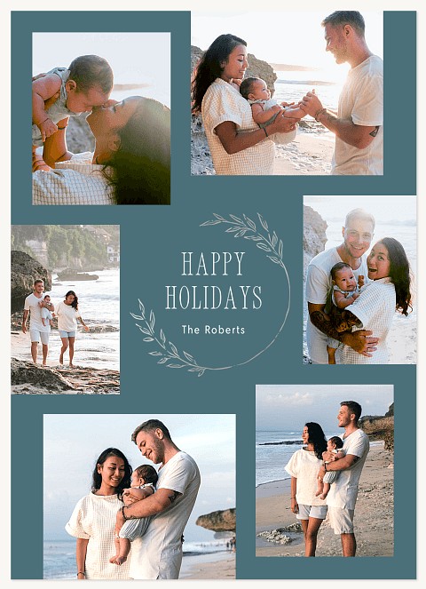 Laurel Wreath Personalized Holiday Cards