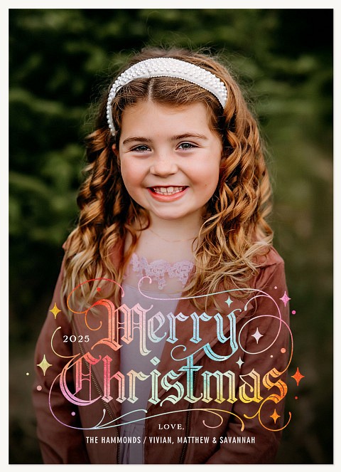 Enchanted Script Personalized Holiday Cards