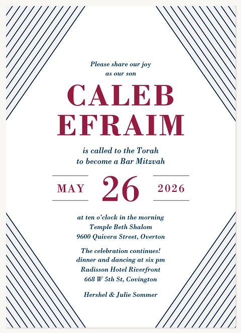 A Grand Tradition Bar Mitzvah Invitations